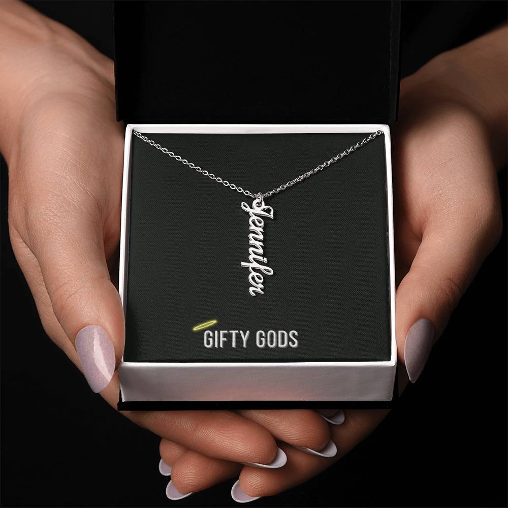 Unique Vertical Name Necklace